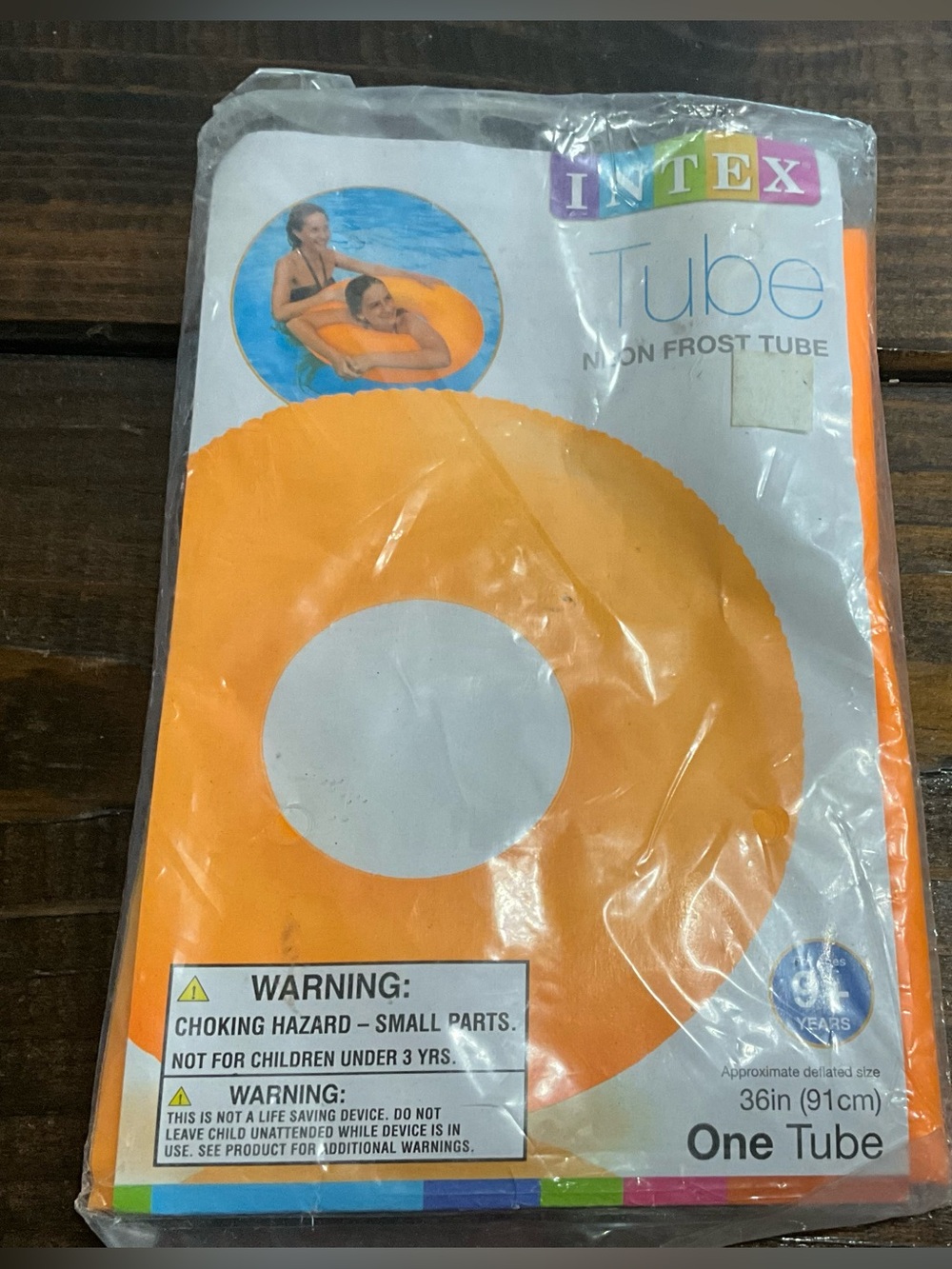 2014 Intex Swim Ring Float 36” Neon Frost Orange NOS